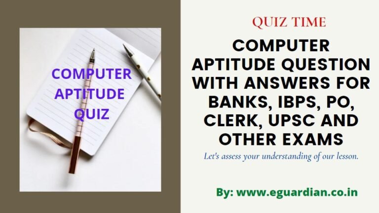 Computer Aptitude Question with answers for banks and other exams