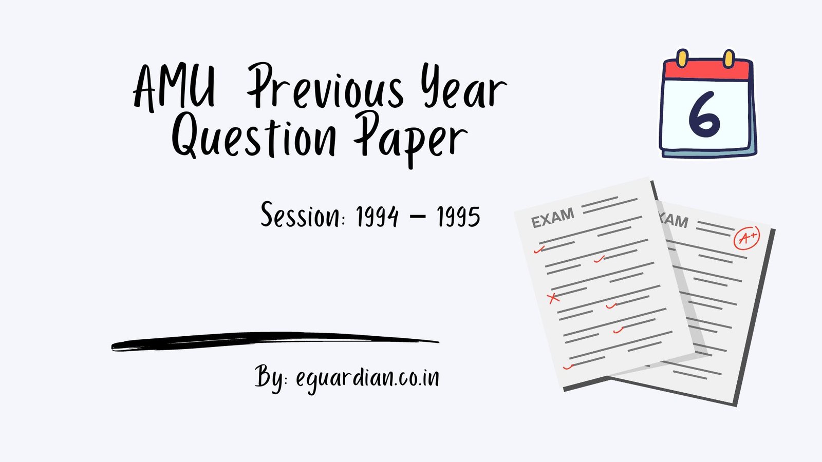 AMU Class 6 Previous Year Question Paper  Session 1994 – 1995