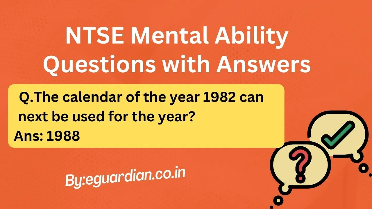 NTSE Mental Ability Questions and Answers